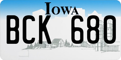 IA license plate BCK680