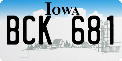 IA license plate BCK681