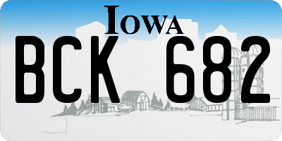 IA license plate BCK682