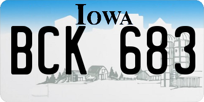 IA license plate BCK683
