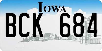IA license plate BCK684
