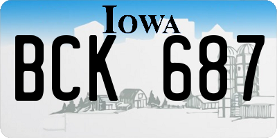 IA license plate BCK687