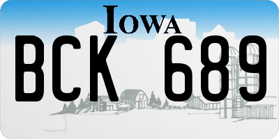 IA license plate BCK689
