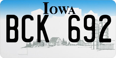 IA license plate BCK692
