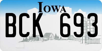 IA license plate BCK693