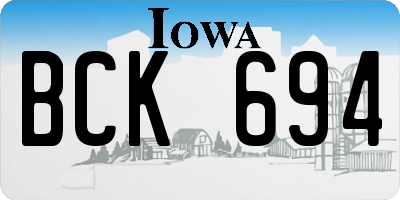 IA license plate BCK694
