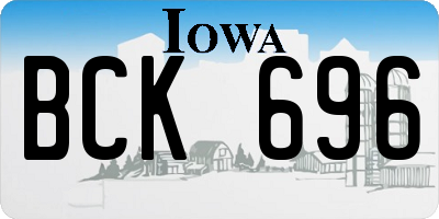 IA license plate BCK696
