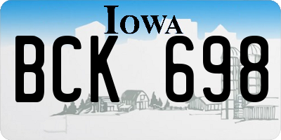 IA license plate BCK698