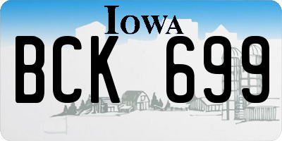 IA license plate BCK699