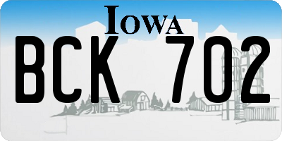IA license plate BCK702