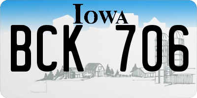 IA license plate BCK706