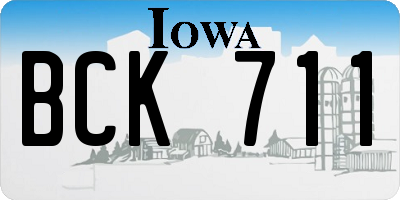 IA license plate BCK711