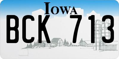 IA license plate BCK713