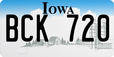 IA license plate BCK720