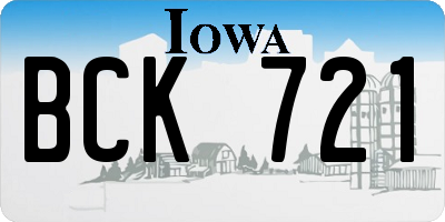 IA license plate BCK721