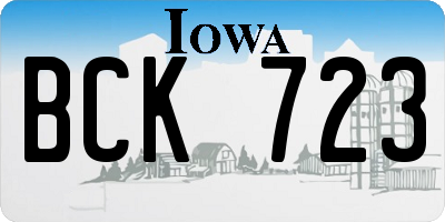 IA license plate BCK723