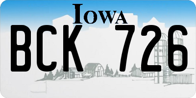 IA license plate BCK726