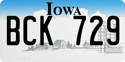 IA license plate BCK729
