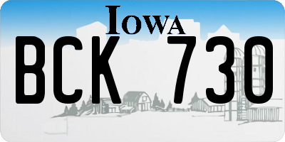 IA license plate BCK730