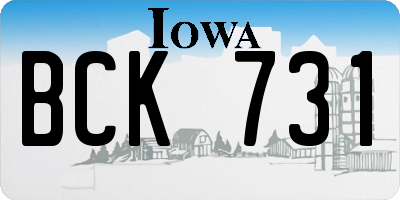 IA license plate BCK731