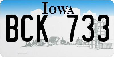 IA license plate BCK733