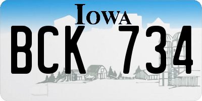IA license plate BCK734