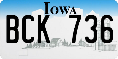 IA license plate BCK736