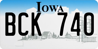 IA license plate BCK740