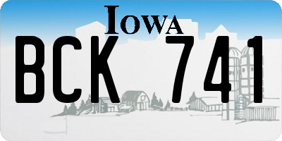 IA license plate BCK741