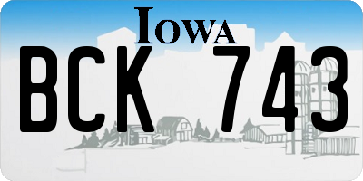 IA license plate BCK743