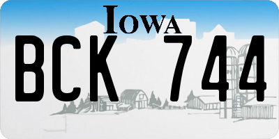 IA license plate BCK744