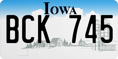 IA license plate BCK745