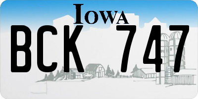 IA license plate BCK747