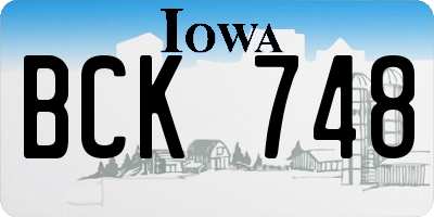 IA license plate BCK748