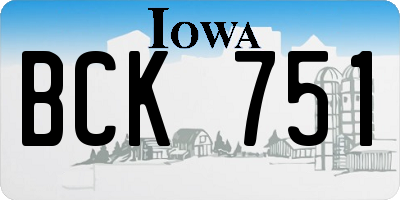 IA license plate BCK751