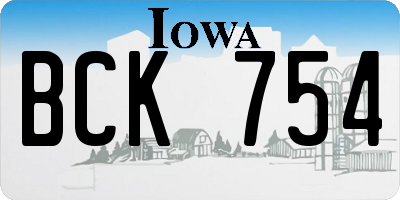 IA license plate BCK754