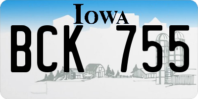 IA license plate BCK755