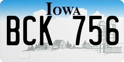 IA license plate BCK756