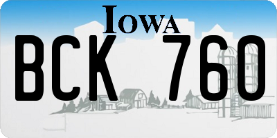 IA license plate BCK760