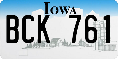 IA license plate BCK761