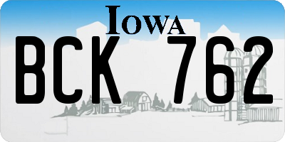 IA license plate BCK762