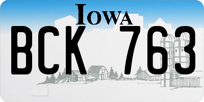 IA license plate BCK763