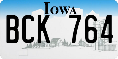 IA license plate BCK764