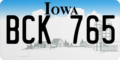 IA license plate BCK765
