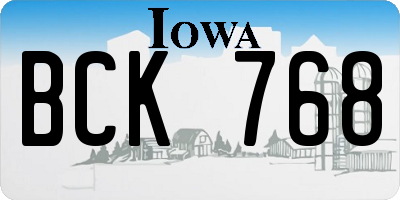IA license plate BCK768