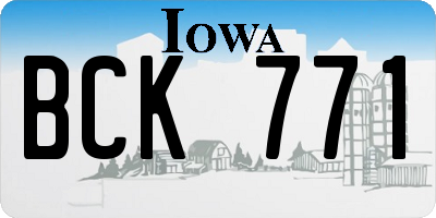 IA license plate BCK771