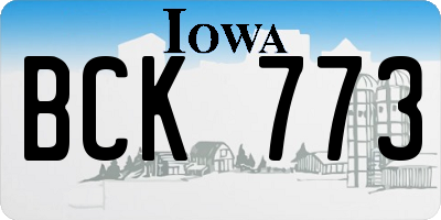 IA license plate BCK773