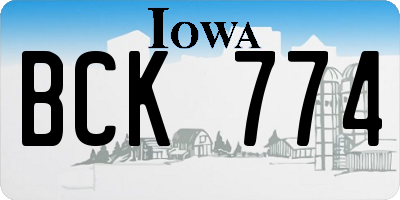 IA license plate BCK774