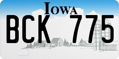 IA license plate BCK775