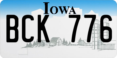 IA license plate BCK776
